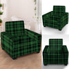 Green Plaid Tartan Sottish Armchair Cover-grizzshop