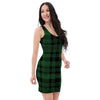 Green Plaid Tartan Sottish Bodycon Dress-grizzshop