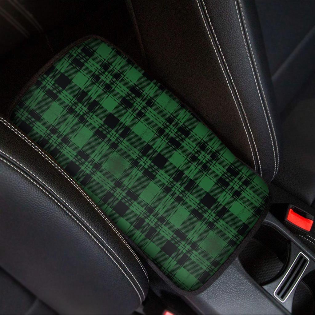 Green Plaid Tartan Sottish Car Console Cover-grizzshop