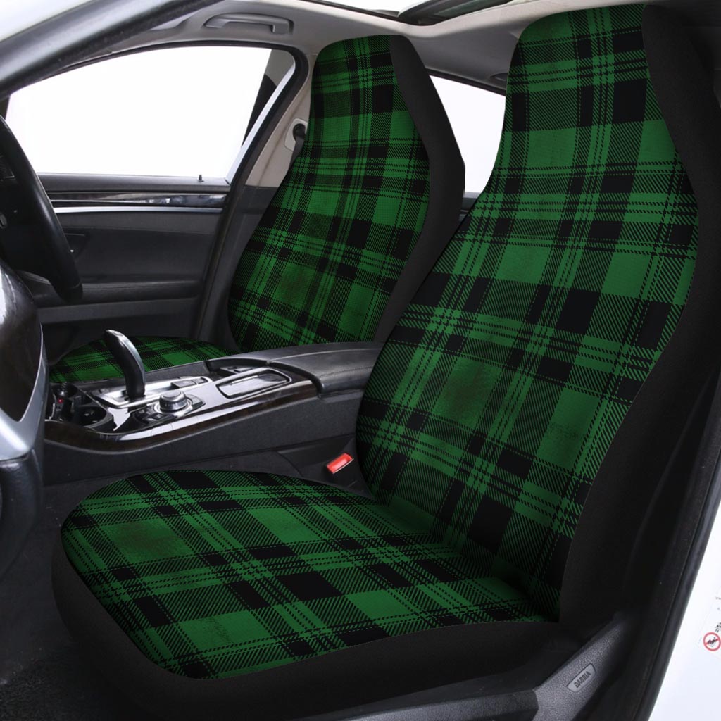 Green Plaid Tartan Sottish Car Seat Covers-grizzshop