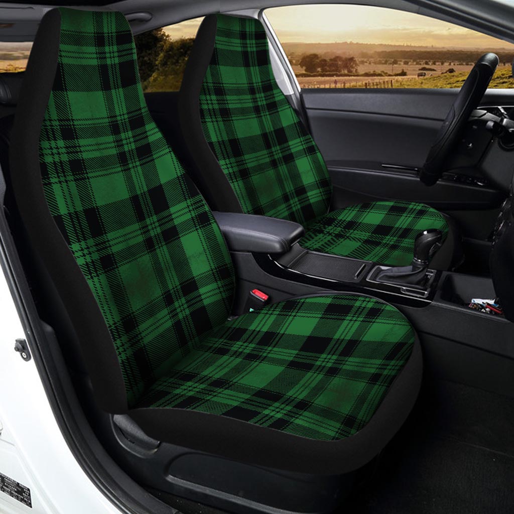 Green Plaid Tartan Sottish Car Seat Covers-grizzshop