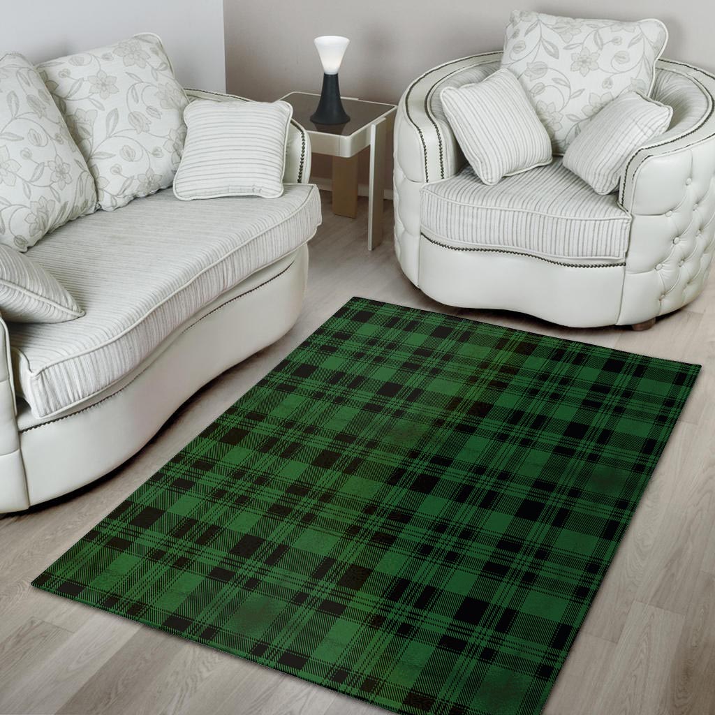 Green Plaid Tartan Sottish Floor Mat-grizzshop