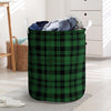 Green Plaid Tartan Sottish Laundry Basket-grizzshop