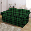 Green Plaid Tartan Sottish Loveseat Cover-grizzshop