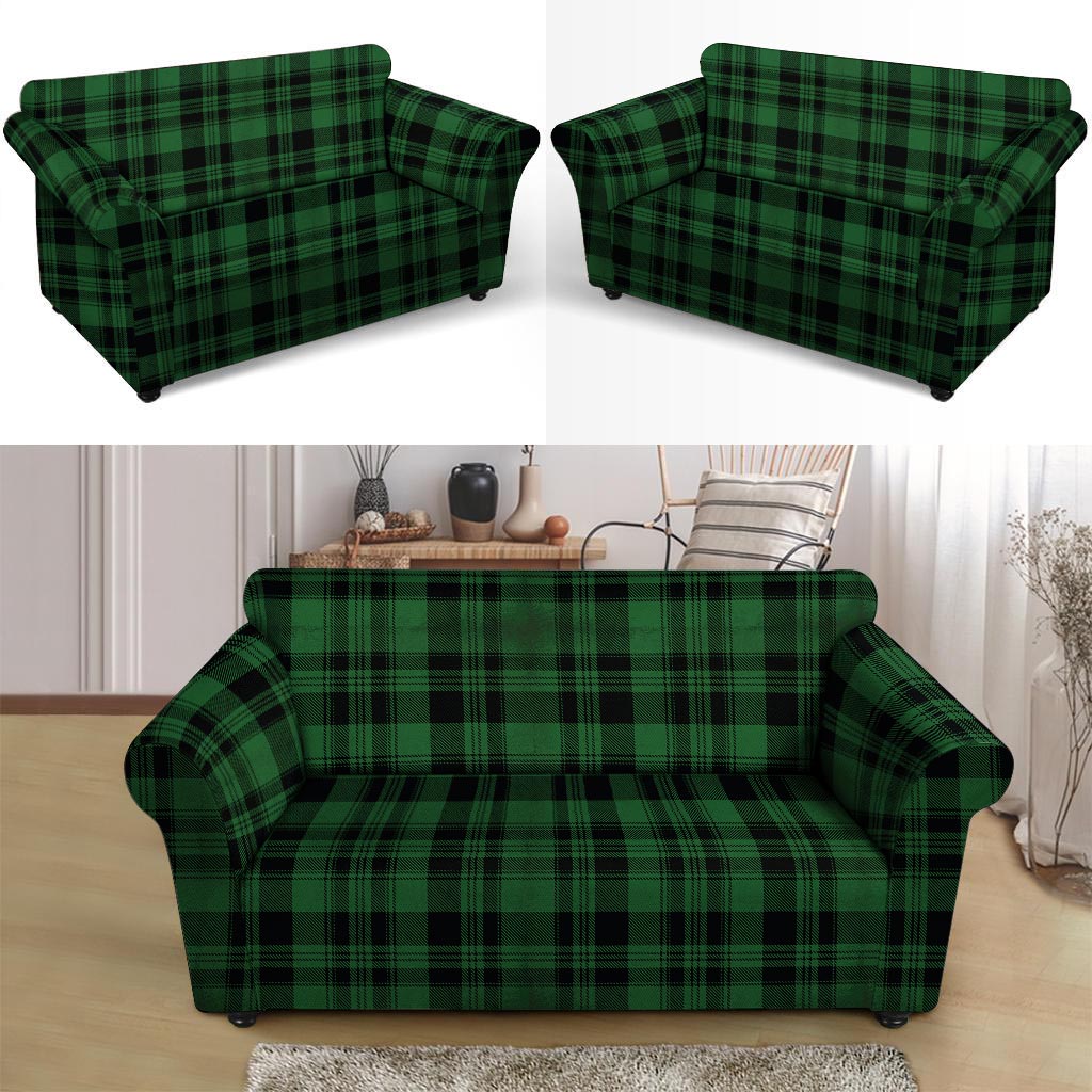 Green Plaid Tartan Sottish Loveseat Cover-grizzshop