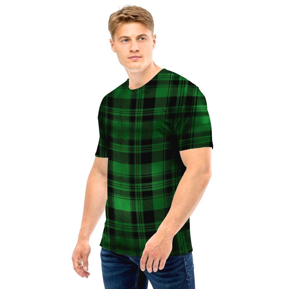 Green Plaid Tartan Sottish Men T Shirt-grizzshop