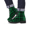 Green Plaid Tartan Sottish Men's Boots-grizzshop