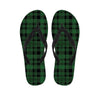 Green Plaid Tartan Sottish Men's Flip Flops-grizzshop