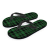 Green Plaid Tartan Sottish Men's Flip Flops-grizzshop