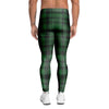 Green Plaid Tartan Sottish Men's Leggings-grizzshop