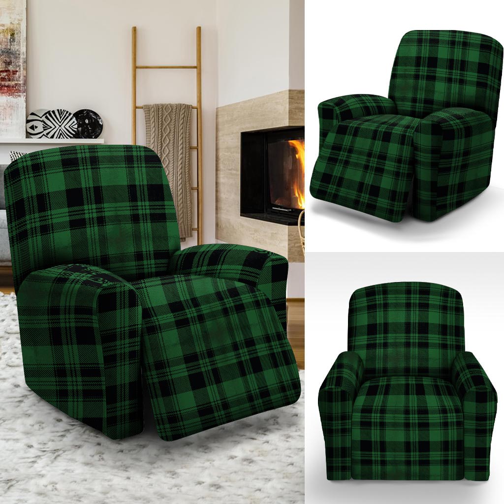 Green Plaid Tartan Sottish Recliner Cover-grizzshop