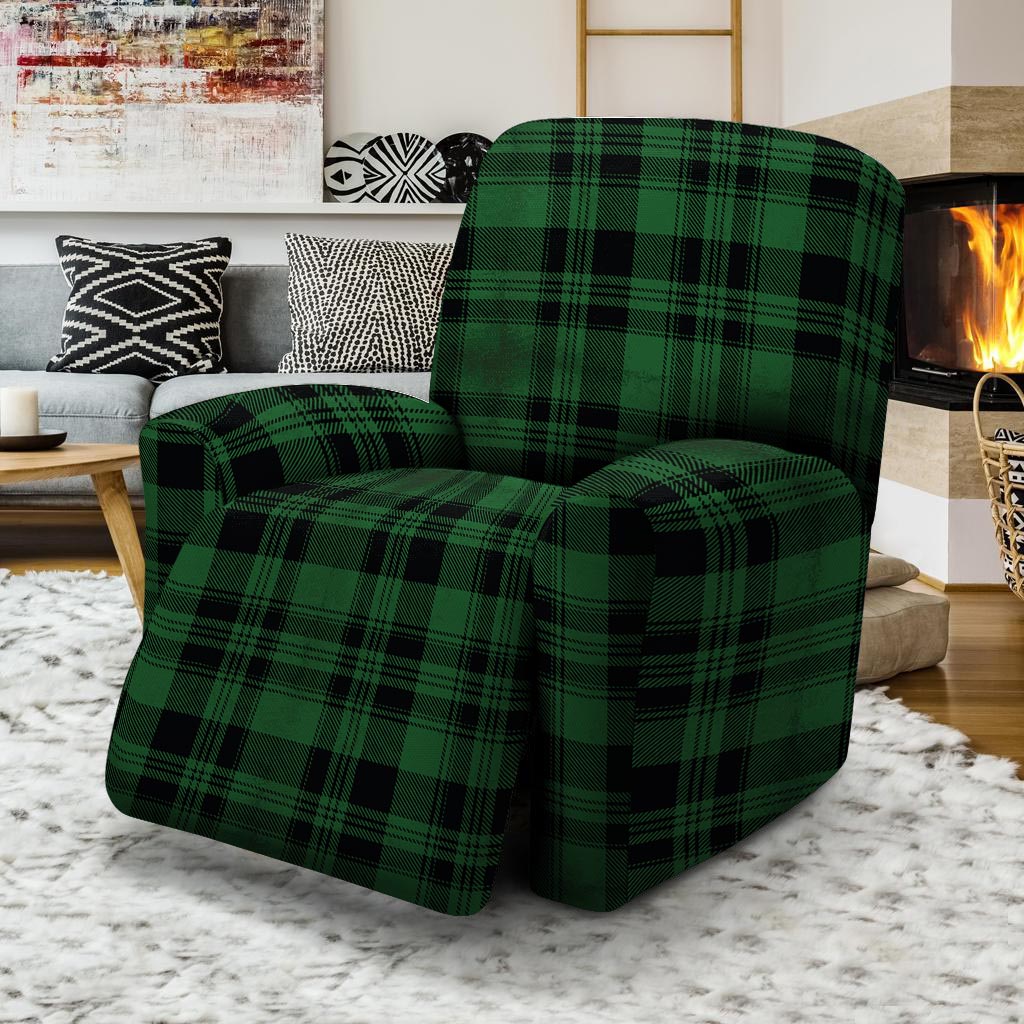 Green Plaid Tartan Sottish Recliner Cover-grizzshop