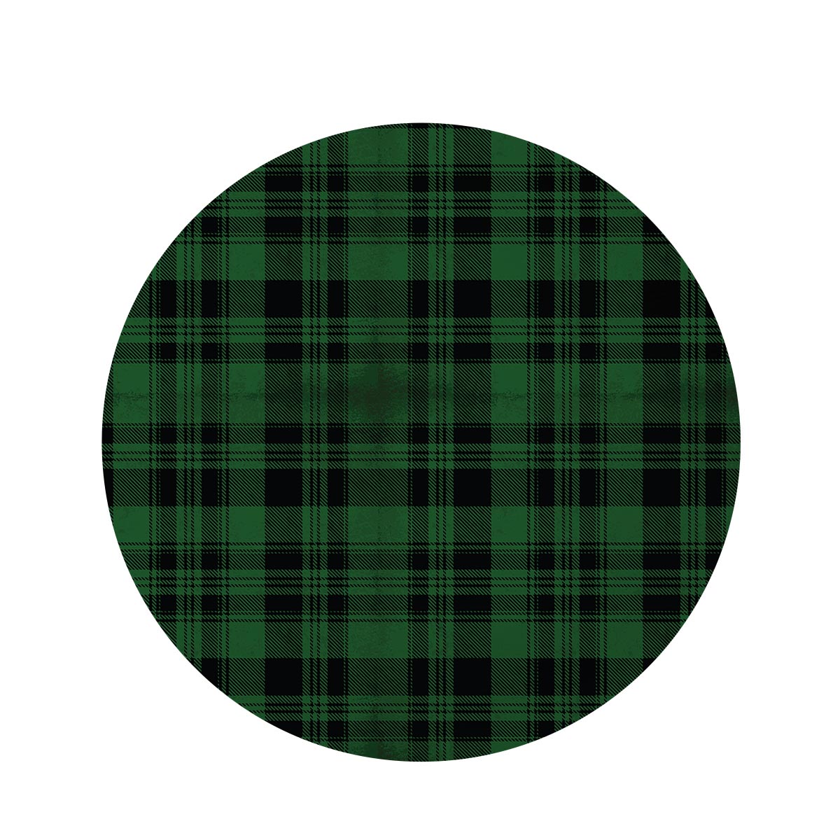 Green Plaid Tartan Sottish Round Rug-grizzshop