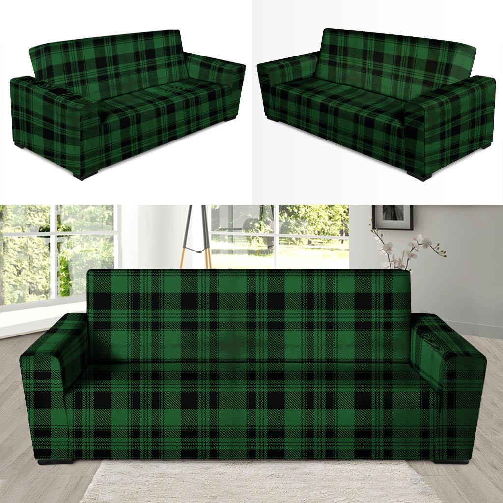 Green Plaid Tartan Sottish Sofa Cover-grizzshop