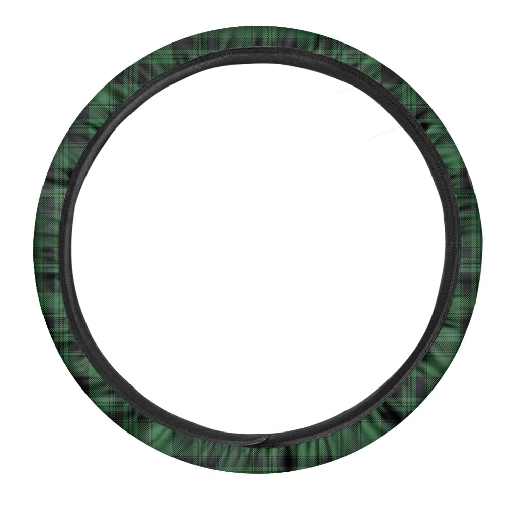 Green Plaid Tartan Sottish Steering Wheel Cover-grizzshop