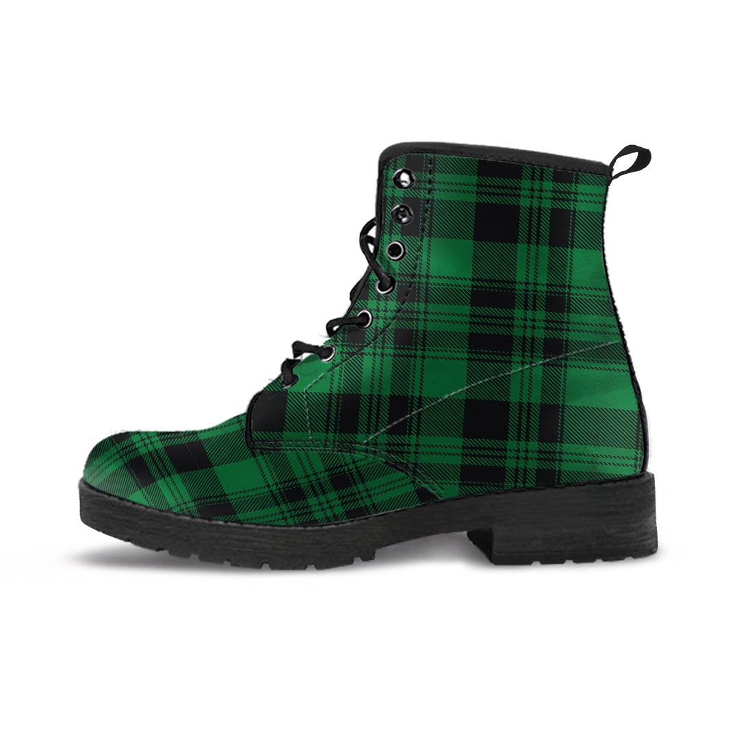 Green Plaid Tartan Sottish Women's Boots-grizzshop