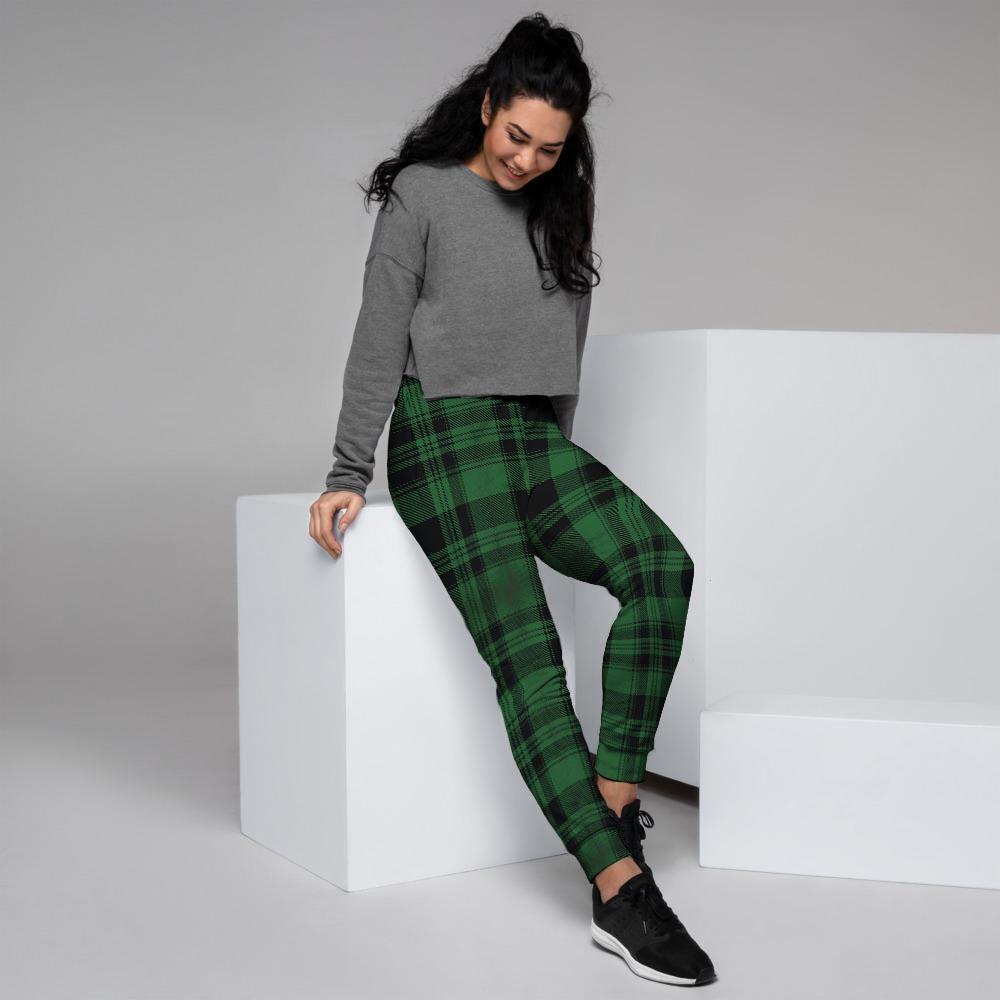 Green Plaid Tartan Sottish Women's Joggers-grizzshop