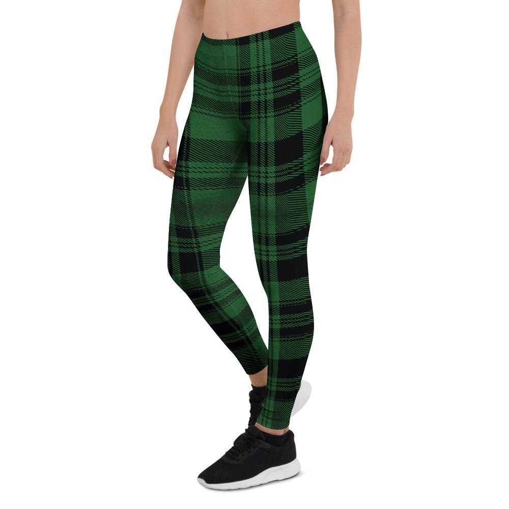 Green Plaid Tartan Sottish Women's Leggings-grizzshop