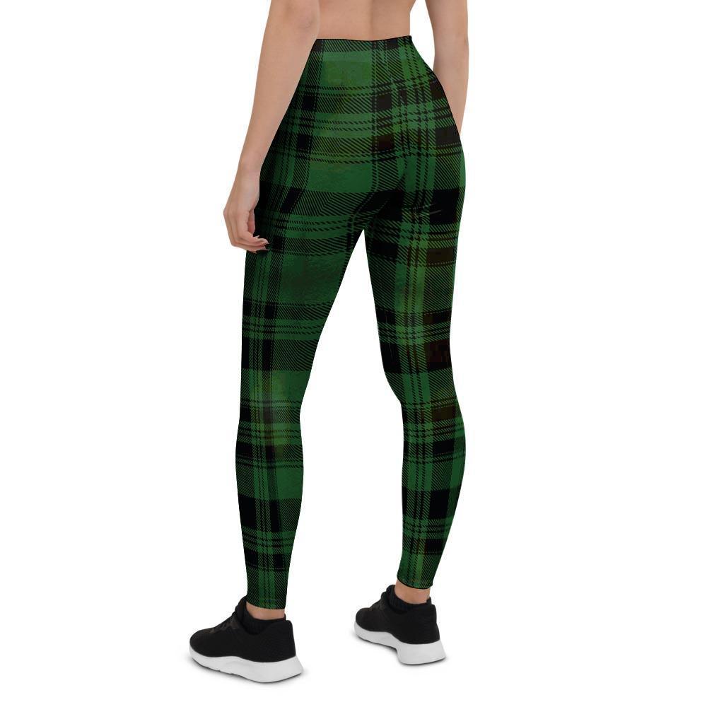 Green Plaid Tartan Sottish Women's Leggings-grizzshop