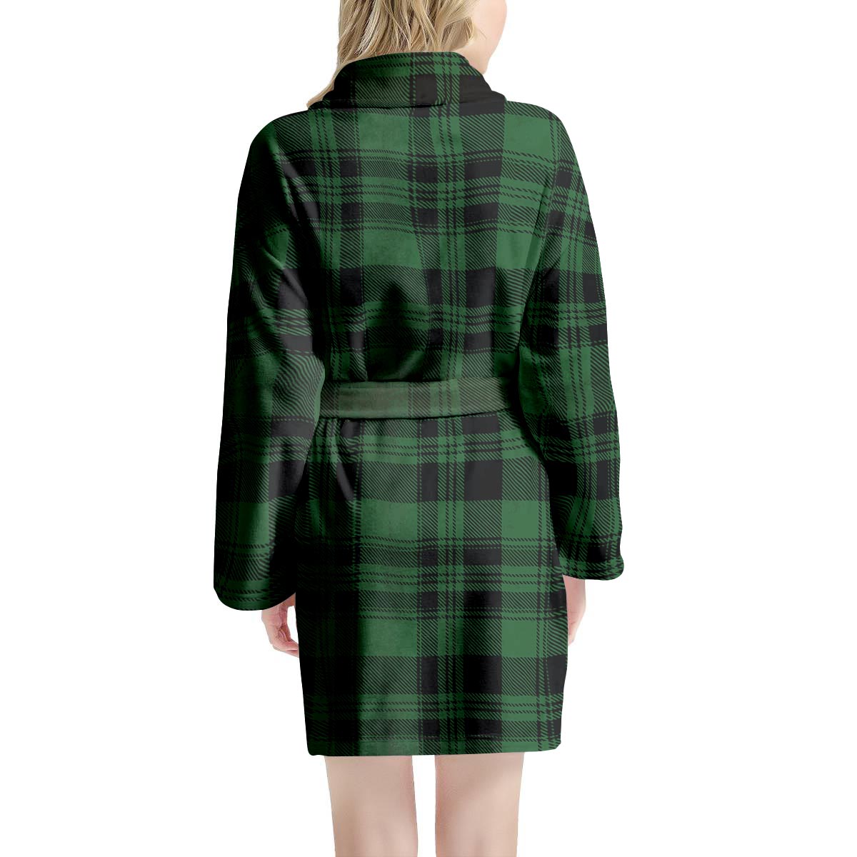 Green Plaid Tartan Sottish Women's Robe-grizzshop