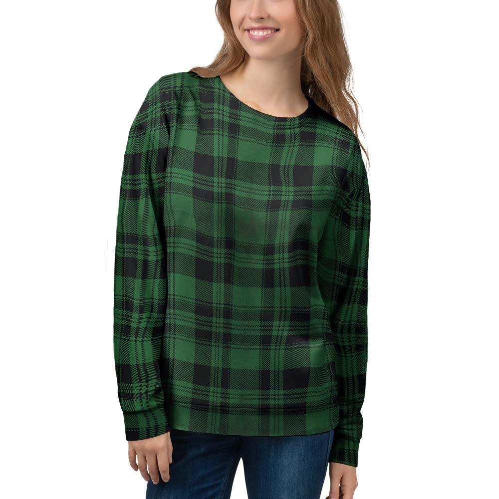 Green Plaid Tartan Sottish Women's Sweatshirt-grizzshop