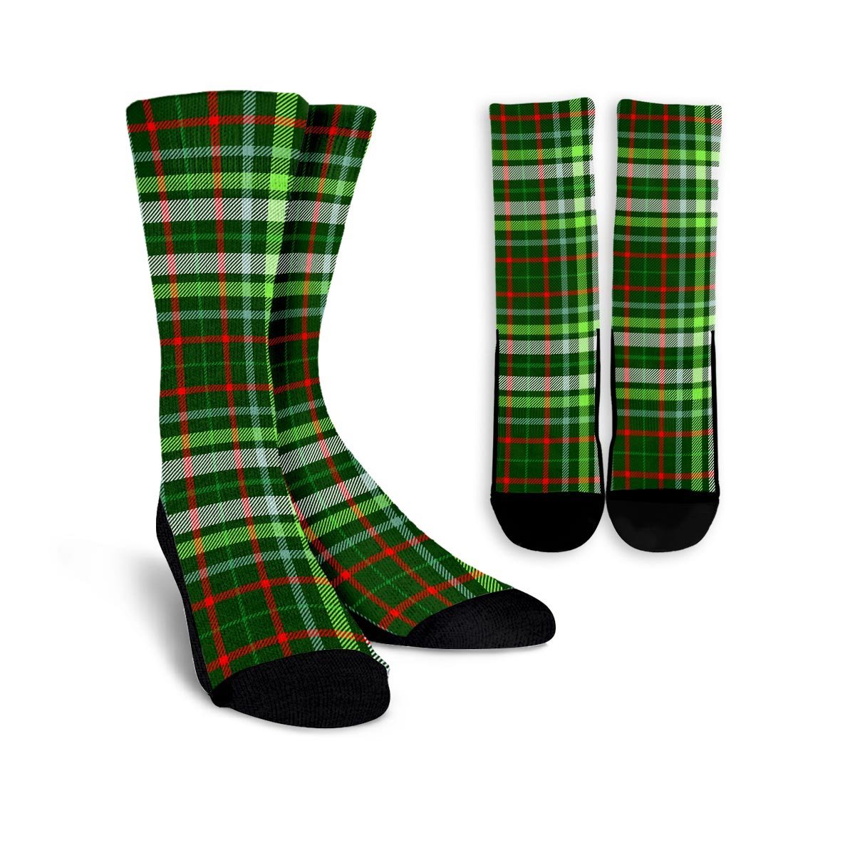 Green Plaid Tartan Unisex Socks-grizzshop