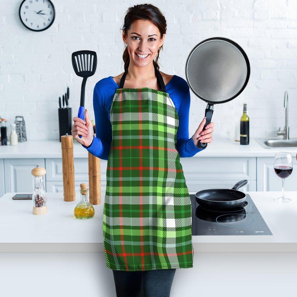 Green Plaid Tartan Women's Apron-grizzshop