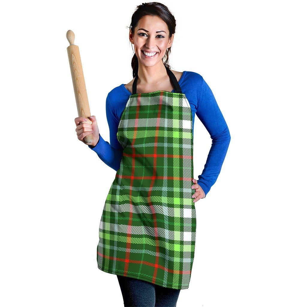 Green Plaid Tartan Women's Apron-grizzshop