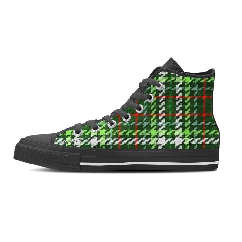 Green Plaid Tartan Women's High Top Shoes-grizzshop