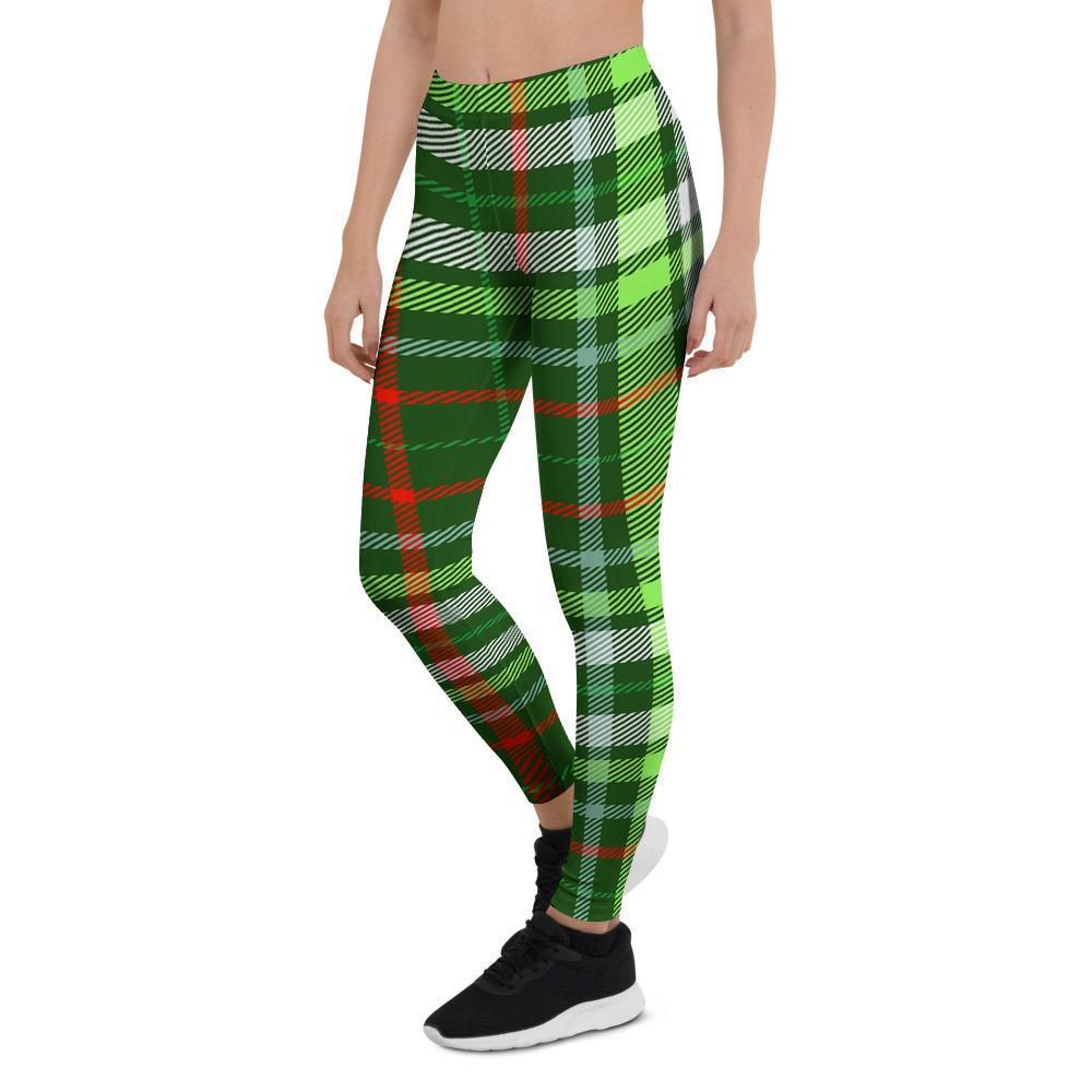 Green Plaid Tartan Women's Leggings-grizzshop