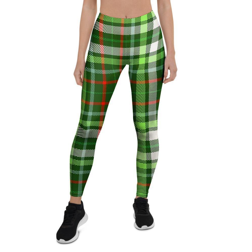 Green Plaid Tartan Women's Leggings-grizzshop