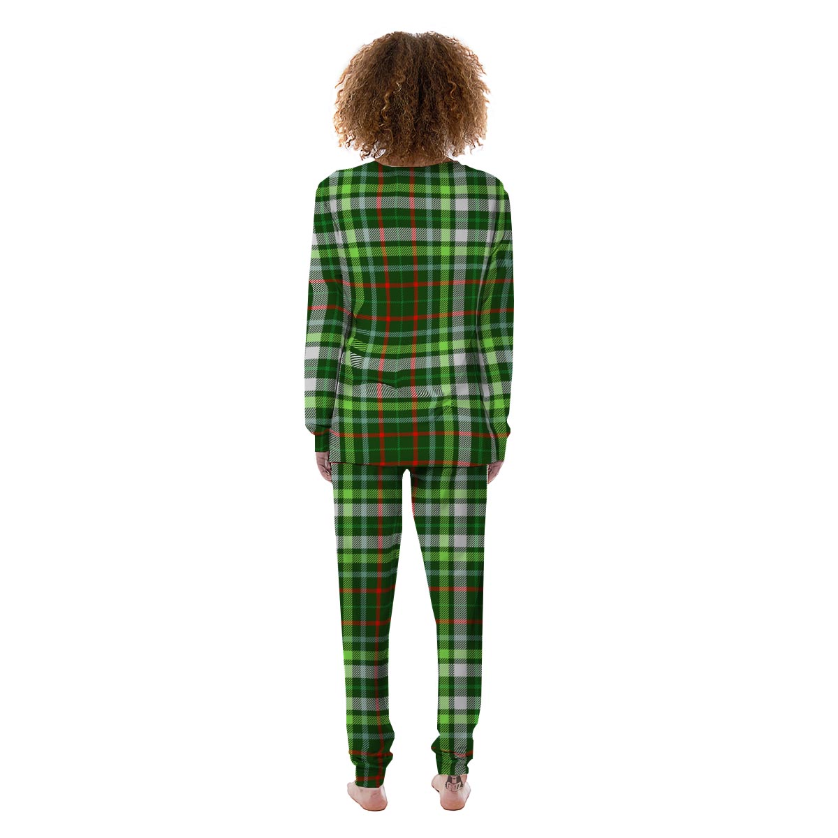 Green Plaid Tartan Women's Pajamas-grizzshop