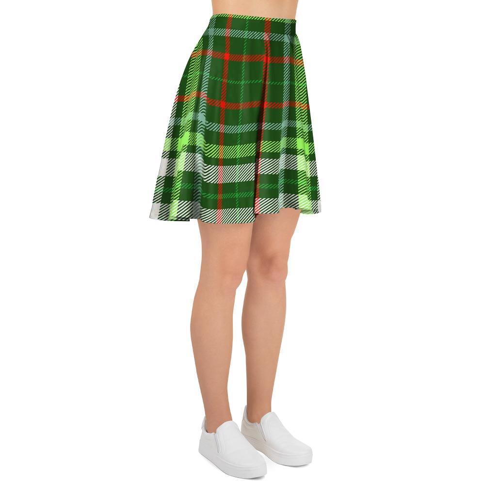 Green Plaid Tartan Women's Skirt-grizzshop