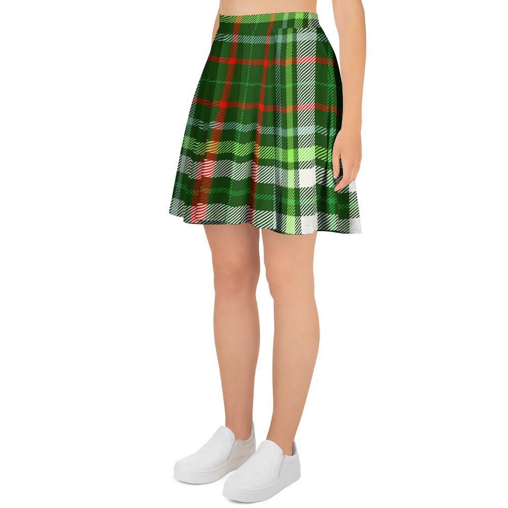 Green Plaid Tartan Women's Skirt-grizzshop