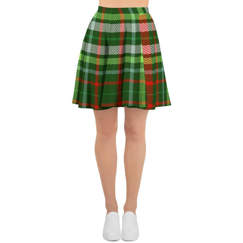 Green Plaid Tartan Women's Skirt-grizzshop