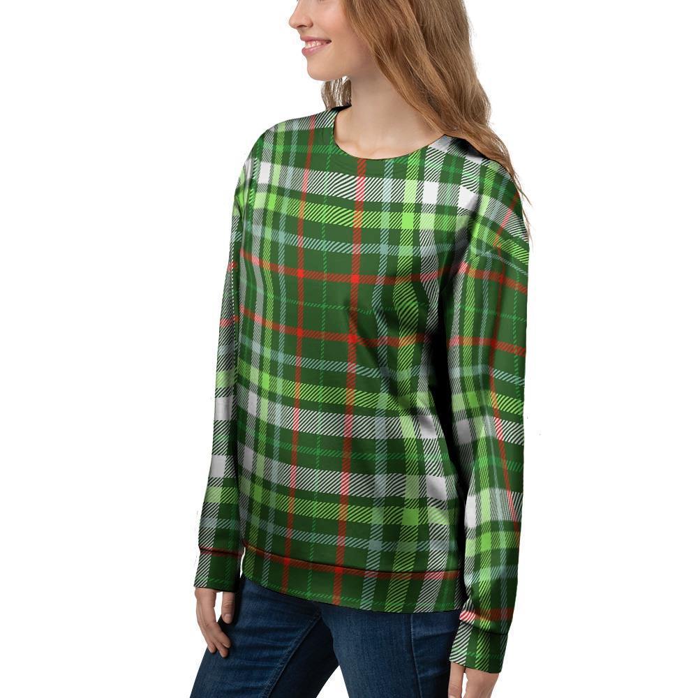 Green Plaid Tartan Women's Sweatshirt-grizzshop