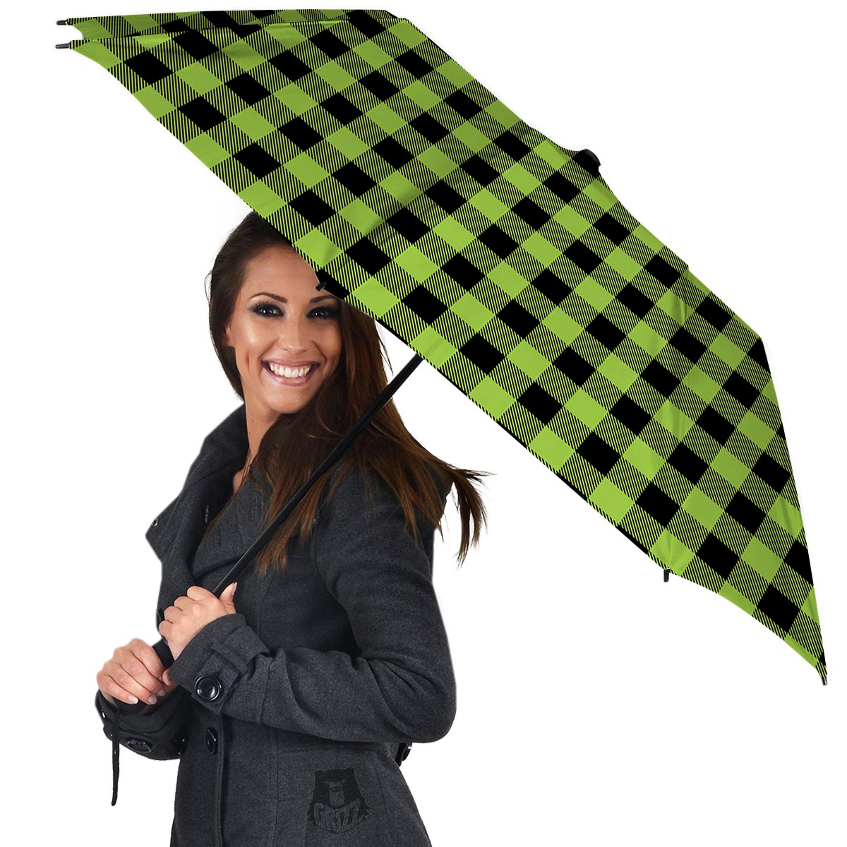 Green Plaid Umbrella-grizzshop