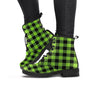 Green Plaid Women's Boots-grizzshop