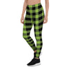 Green Plaid Women's Leggings-grizzshop