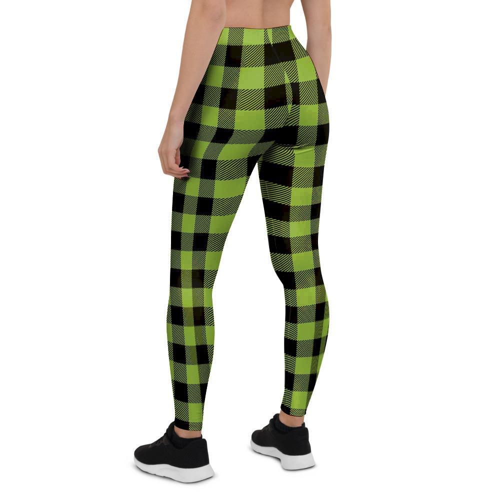 Green Plaid Women's Leggings-grizzshop