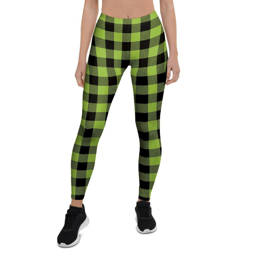 Green Plaid Women's Leggings-grizzshop