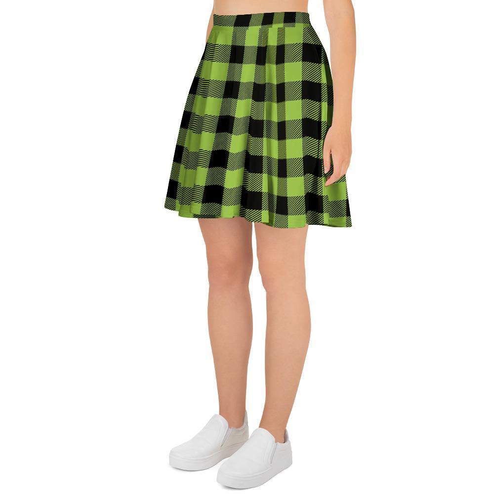 Green Plaid Women's Skirt-grizzshop