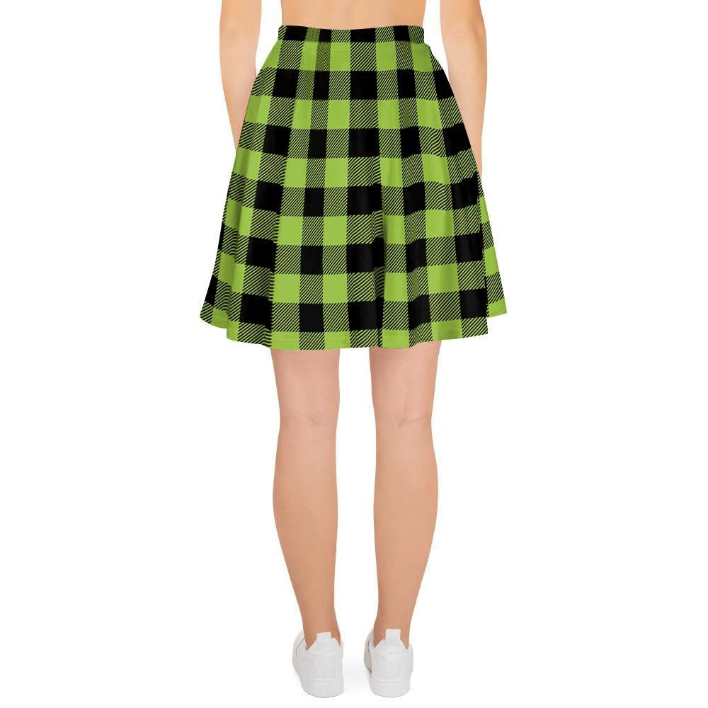 Green Plaid Women's Skirt-grizzshop