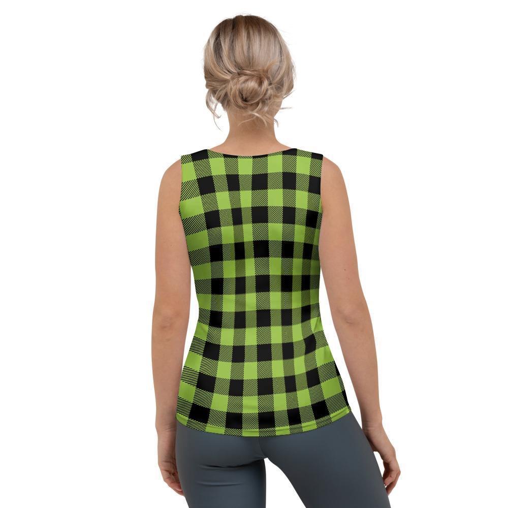 Green Plaid Women's Tank Top-grizzshop