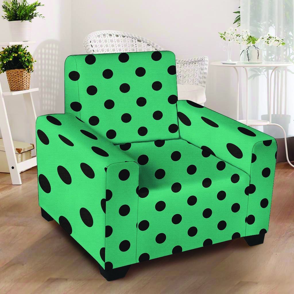 Green Polka Dot Armchair Cover-grizzshop