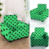 Green Polka Dot Armchair Cover-grizzshop