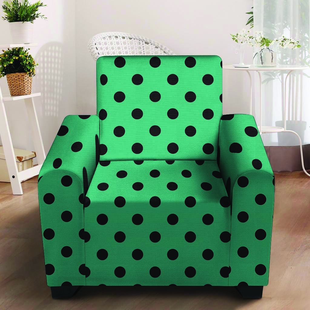 Green Polka Dot Armchair Cover-grizzshop