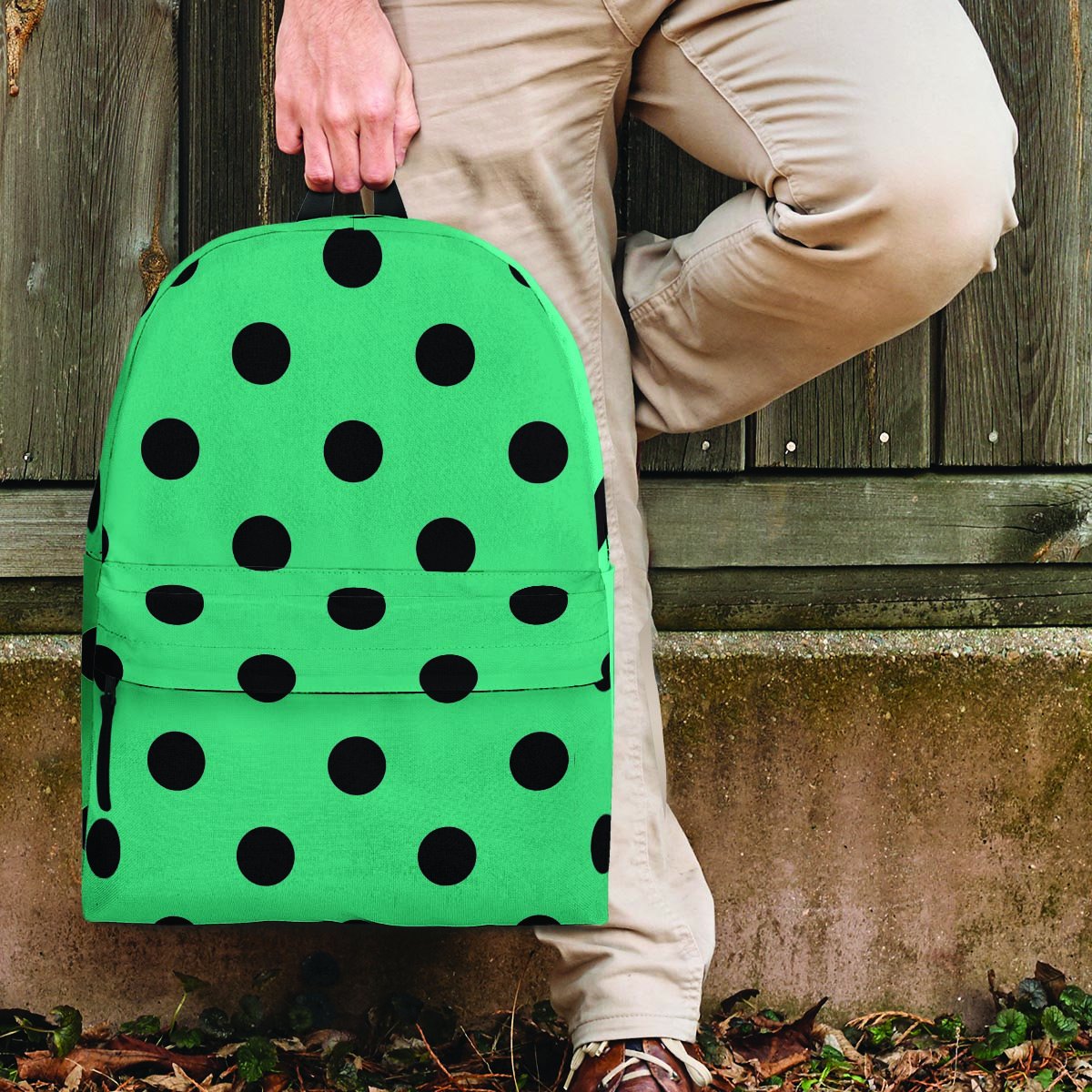 Green Polka Dot Backpack-grizzshop