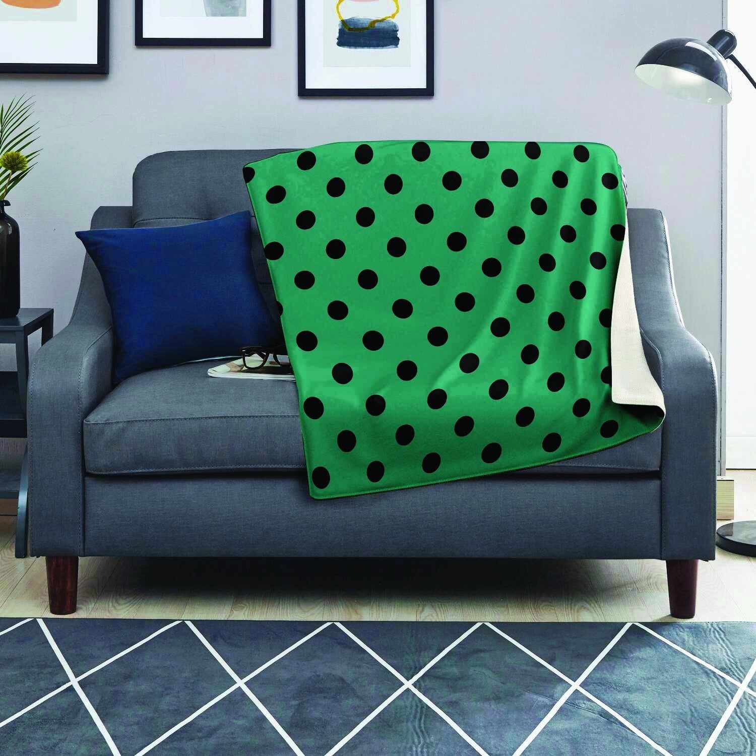 Green Polka Dot Blanket-grizzshop