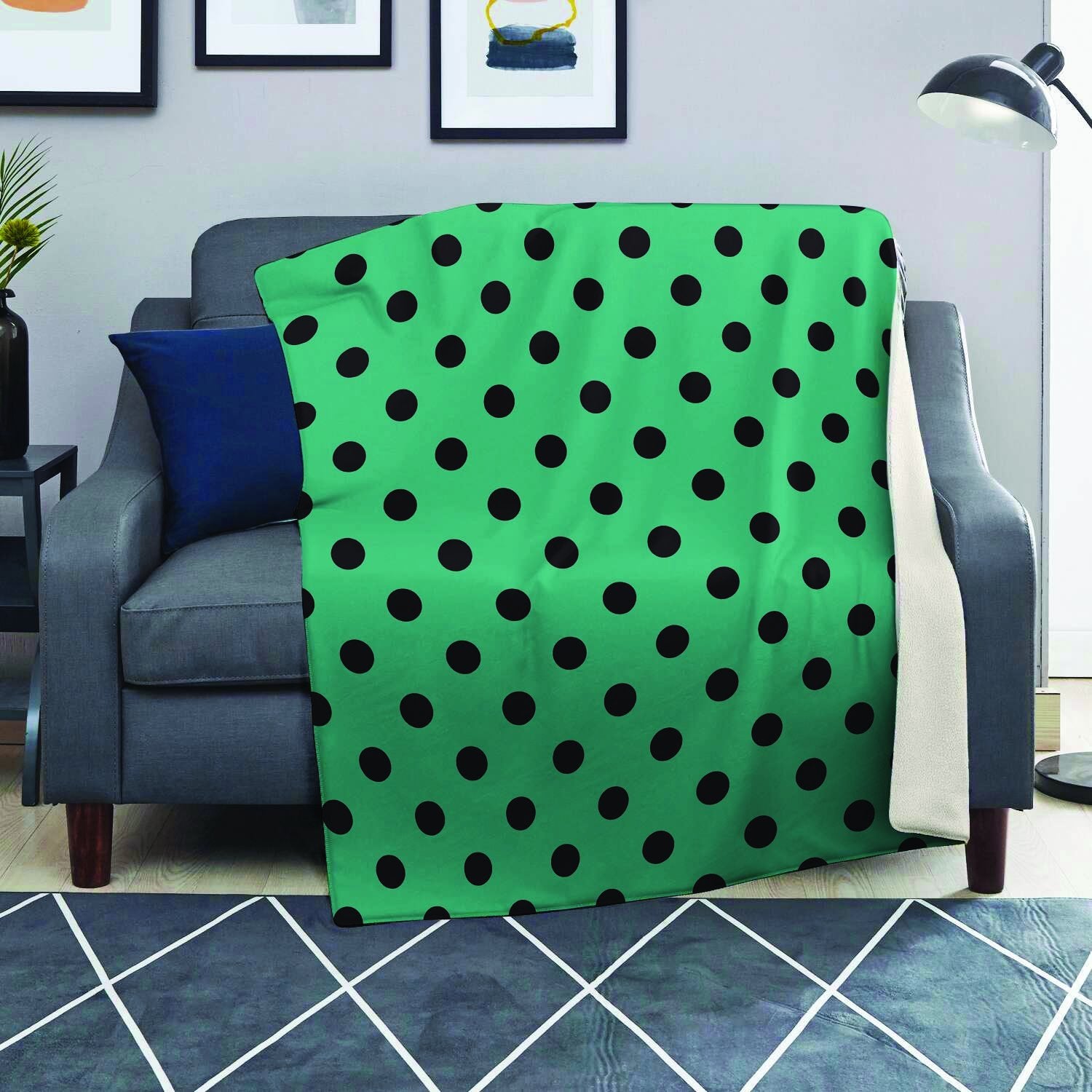 Green Polka Dot Blanket-grizzshop